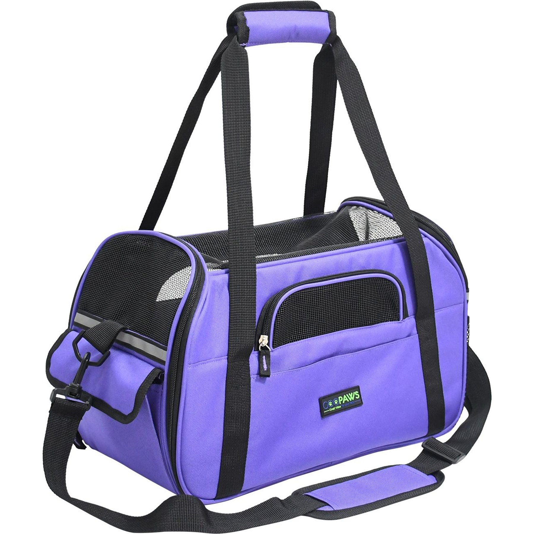 JESPET SoftSided Dog & Cat Carrier Bag, Purple, 19in