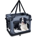 Jespet 3-Door Collapsible Soft-Sided Dog Crate, Grey, 26 inch