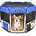 Jespet Soft-Sided Dog & Cat Playpen, Blue, 45-in