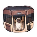 Jespet Soft-Sided Dog & Cat Playpen, Brown, 45-in