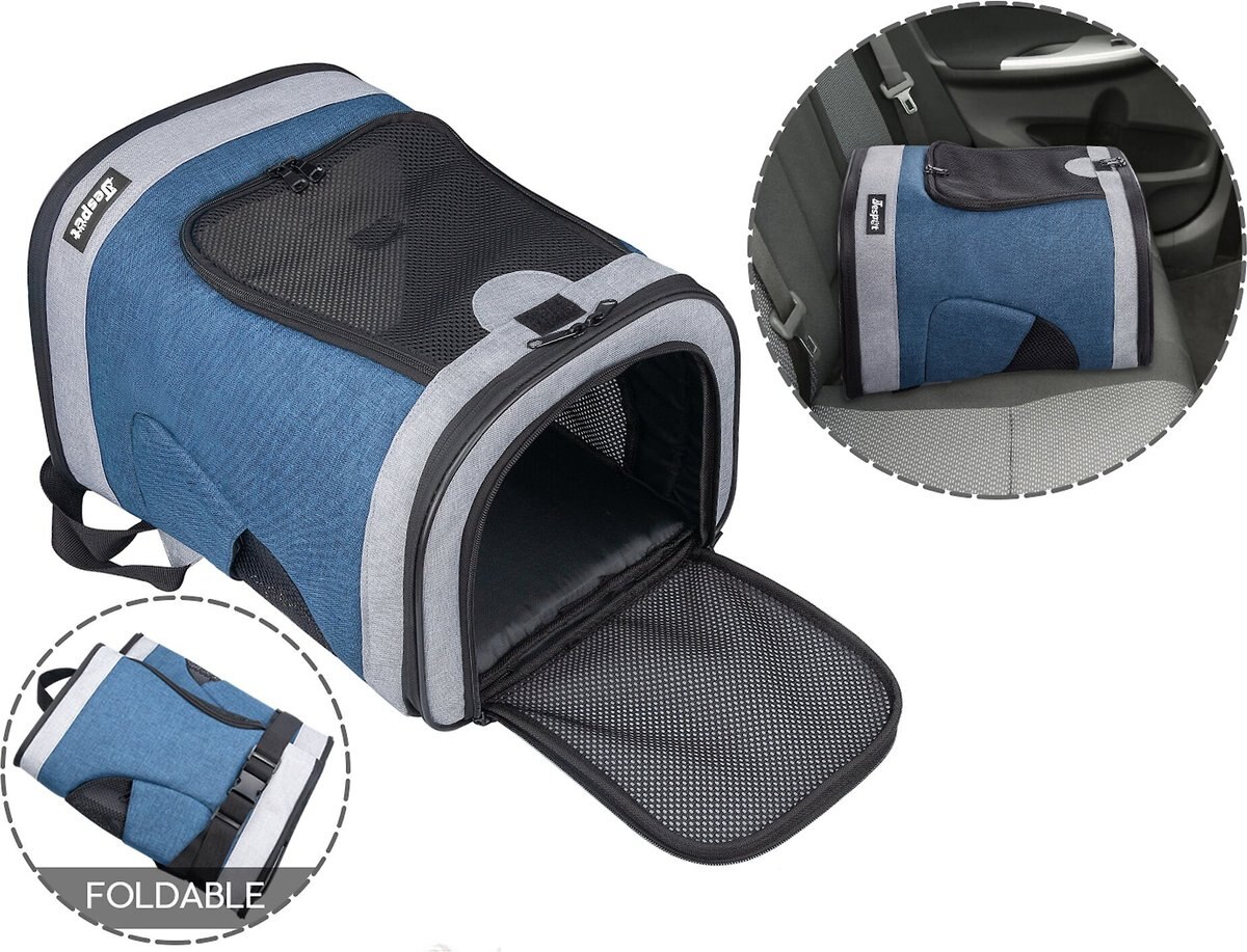 JESPET Dog & Cat Carrier Backpack, Dark Blue, 17in