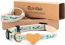 Pettsie Heart Cat Collar, Green, 8-in