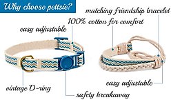 Pettsie Cat Collar, 7.5-in, Blue slide 2 of 7