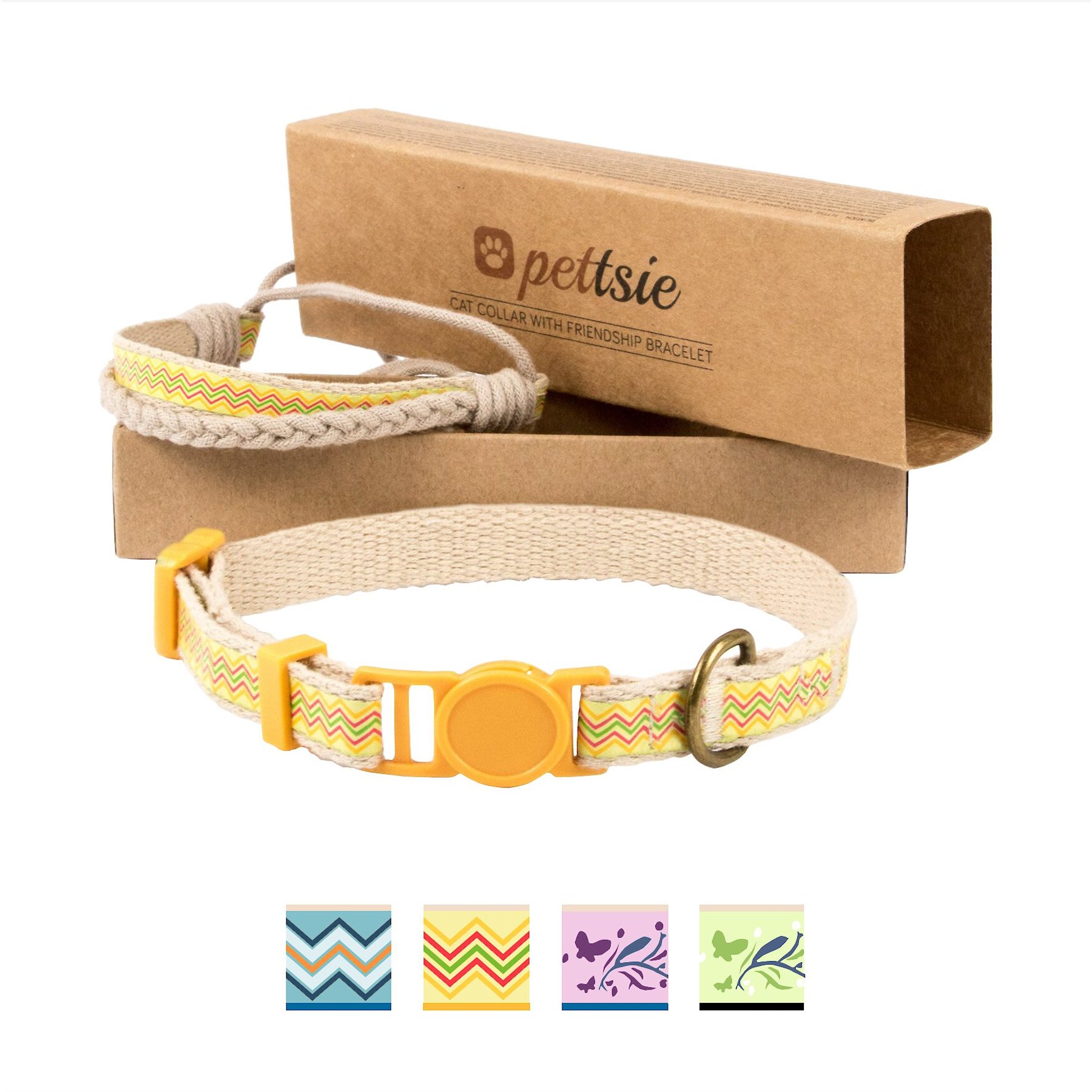 Pettsie Pettsie Cat Collar, 7.5-in, Yellow