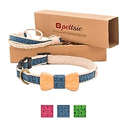 Pettsie Bow Tie Dog Collar, Blue, Small