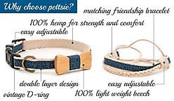 Pettsie Bow Tie Dog Collar, Blue, Small slide 2 of 8