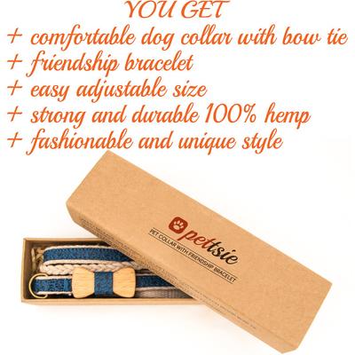 Show full view: Pettsie Bow Tie Dog Collar, Blue, Small slide 4 of 9