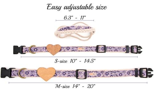 Show full view: Pettsie Heart Dog Collar, Purple, Medium slide 3 of 8