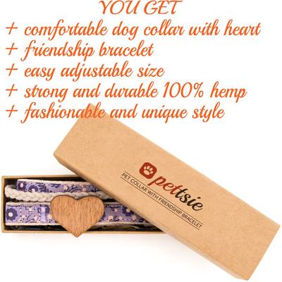 Show full view: Pettsie Heart Dog Collar, Purple, Medium slide 4 of 8