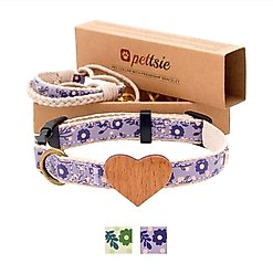 Pettsie Heart Dog Collar, Purple, Small