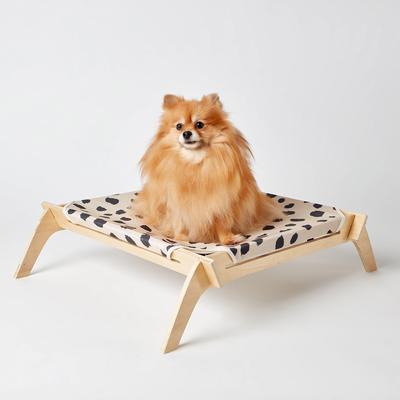 Show full view: Primetime Petz Elevated Cat & Dog Bed with Reversible Fabric Hammock, Neutral Paint Spots/Crosses slide 4 of 9