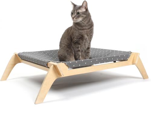 Show full view: Primetime Petz Elevated Cat & Dog Bed with Reversible Fabric Hammock, Neutral Paint Spots/Crosses slide 5 of 9