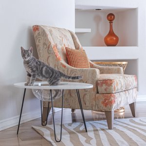 Hauspanther NestEgg Raised Cat Bed & Side Table, White