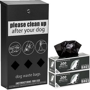 Zero Waste USA Starter Station Pet Waste Roll Bag System, 400 bags, Black