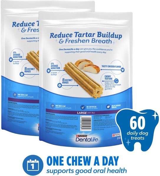 Show full view: DentaLife Daily Oral Care Large Dental Dog Treats, 60 count slide 3 of 11