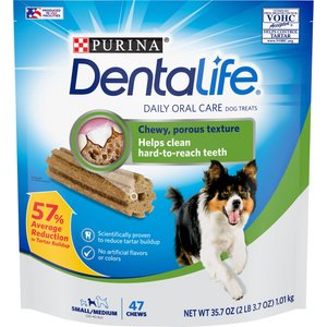 DentaLife Daily Oral Care Small/Medium Dental Dog Treats, 47 count