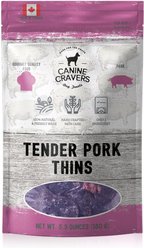 Canine Cravers Tender Pork Thins Dehydrated Dog Treats, 5.3-oz pouch