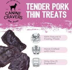 Canine Cravers Tender Pork Thins Dehydrated Dog Treats, 5.3-oz pouch slide 2 of 6
