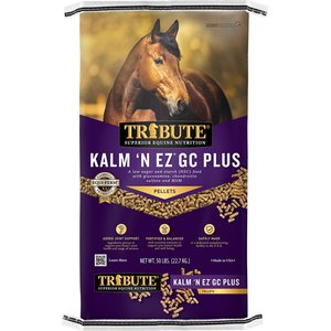 Tribute Equine Nutrition Kalm 'N EZ GC Plus Low-NSC, Joint Support Horse Feed, 50-lb bag