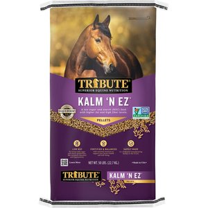 Tribute Equine Nutrition Kalm 'N EZ Pellet Low-NSC, Non-GMO Horse Feed, 50-lb bag