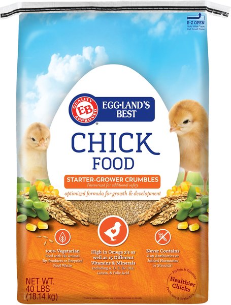 Eggland's Best 19% Protein Starter-Grower Crumbles Chick Feed, 40-lb bag slide 1 of 7