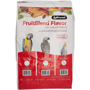 ZuPreem FruitBlend with Natural Fruit Flavors Daily Medium Bird Food, 17.5-lb bag