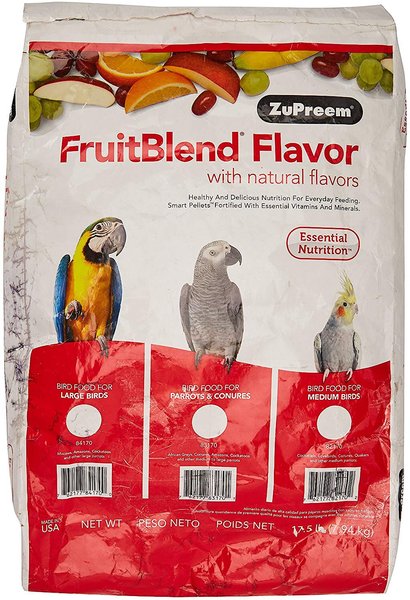 ZuPreem FruitBlend with Natural Fruit Flavors Daily Large Bird Food, 17.5-lb bag slide 1 of 5