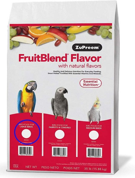 ZuPreem FruitBlend with Natural Fruit Flavors Daily Large Bird Food, 35-lb bag slide 1 of 8