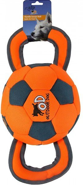 All For Paws Outdoor Ballistic Handle Soccer Ball Dog Toy, Color Varies