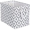 Bone Dry Paw Lattice Print Rectangle Dog Storage Bin, Grey, Medium