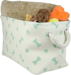 Bone Dry Paw & Bone Print Rectangle Dog Storage Bin, Mint slide 2 of 4