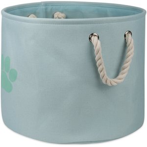 Bone Dry Paw Print Dog & Cat Collapsible Storage Bin, Aqua, Small