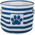 Bone Dry Striped Round Dog Storage Bin, Navy, Large