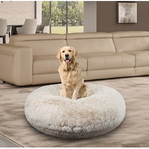 Bessie + Barnie Bagel Bolster Dog Bed w/Removable Cover, Blondie, X-Small