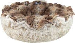 Bessie + Barnie Cuddle Pod Pillow Cat & Dog Bed, Tan/Brown