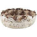 Bessie + Barnie Cuddle Pod Pillow Cat & Dog Bed, Tan/Brown