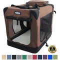 EliteField 3-Door Collapsible Soft-Sided Dog Crate, Brown, 36 inch