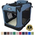 EliteField 3-Door Collapsible Soft-Sided Dog Crate, Blue Gray, 30 inch