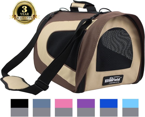 EliteField Deluxe Soft Airline-Approved Dog & Cat Carrier Bag, Brown/Beige, 18-in slide 1 of 5