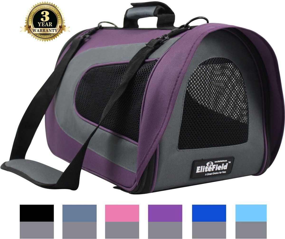 ELITEFIELD Deluxe Soft AirlineApproved Dog & Cat Carrier Bag, Purple