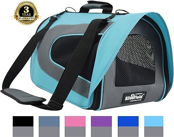 EliteField Deluxe Soft Airline-Approved Dog & Cat Carrier Bag, Blue/Gray, 18-in slide 1 of 5