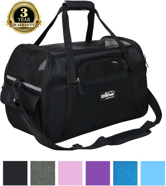 ELITEFIELD SoftSided AirlineApproved Dog & Cat Carrier Bag, Black, 17
