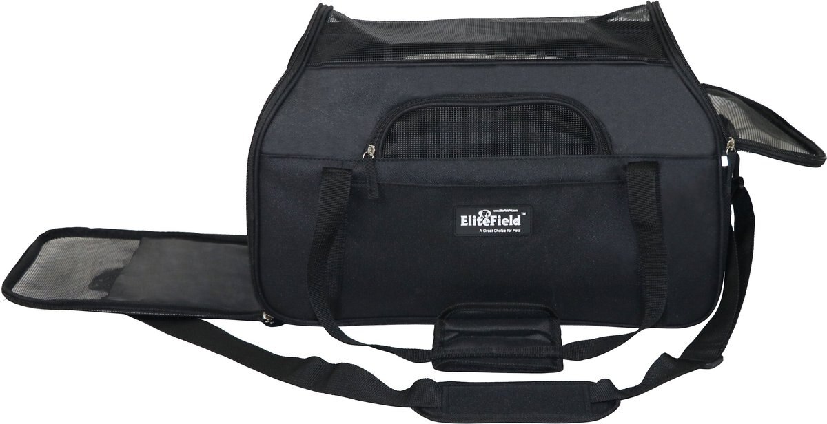 ELITEFIELD SoftSided AirlineApproved Dog & Cat Carrier Bag, Black, 17