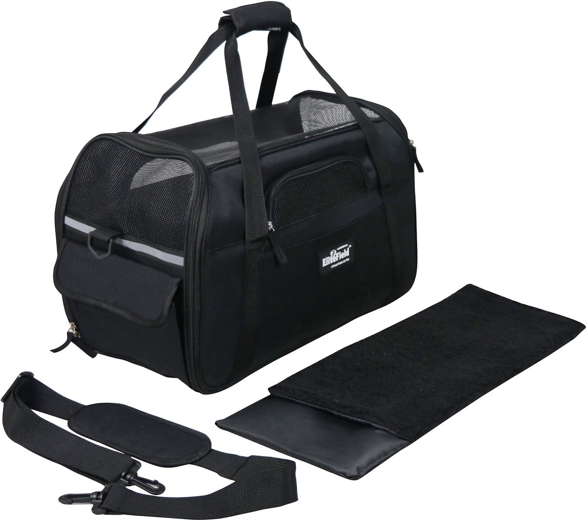 ELITEFIELD SoftSided AirlineApproved Dog & Cat Carrier Bag, Black, 17