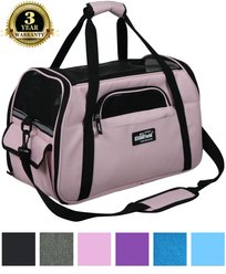 EliteField Soft-Sided Airline-Approved Dog & Cat Carrier Bag, Pink, 19-in slide 1 of 7