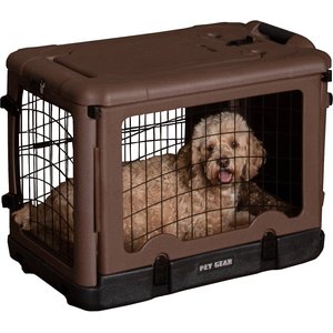 Pet Gear The Other Door 4-Door Collapsible Wire Dog Crate & Pad, Chocolate, 27 inch
