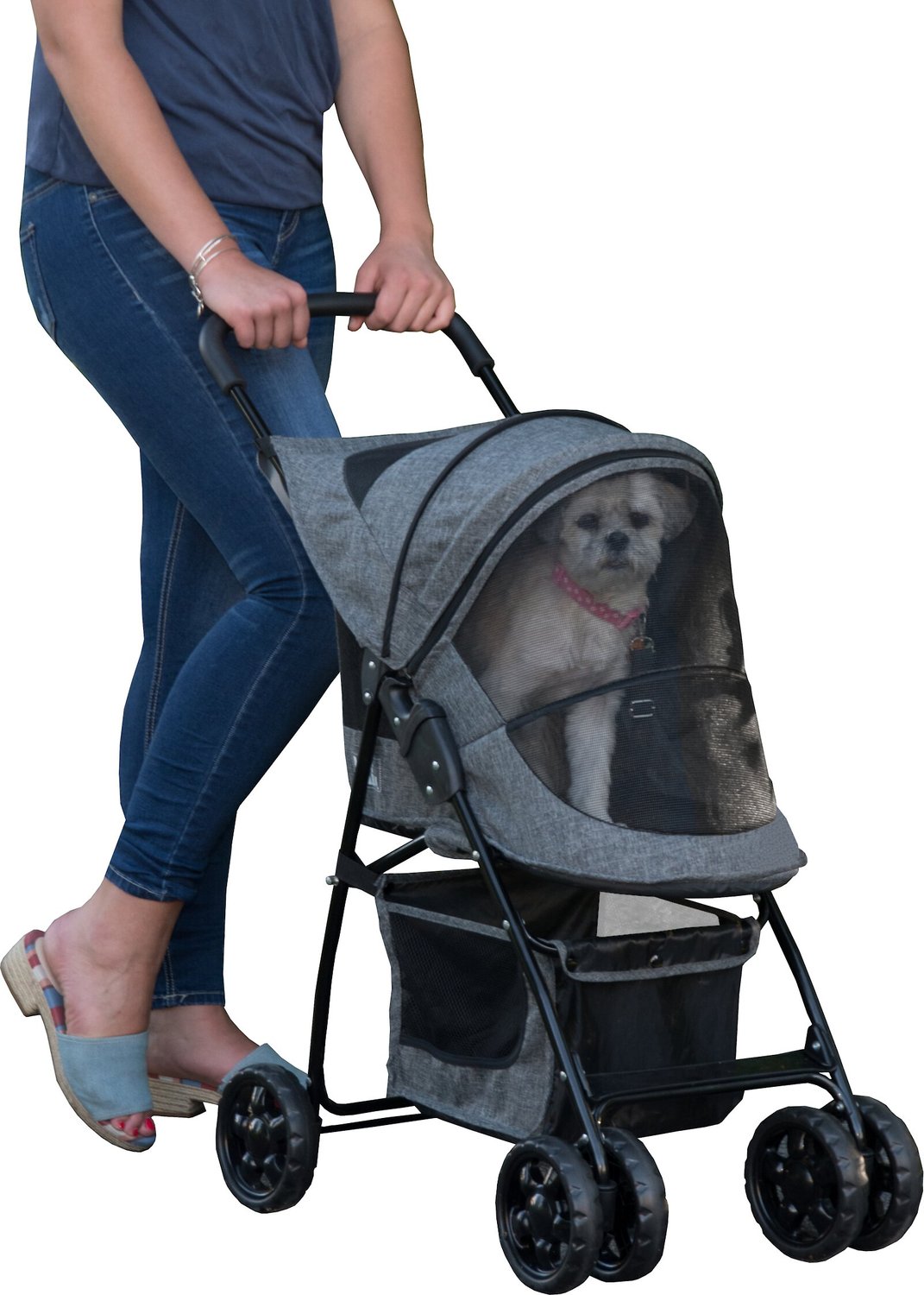 PET GEAR Happy Trails Pet Stroller, Dark Platinum