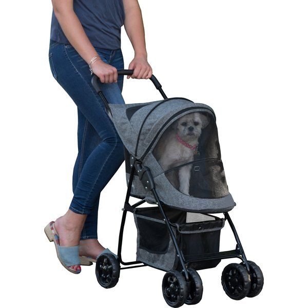 PETLUV Happy Cat SoftSided 3in1 Pet Stroller, Navy, Large
