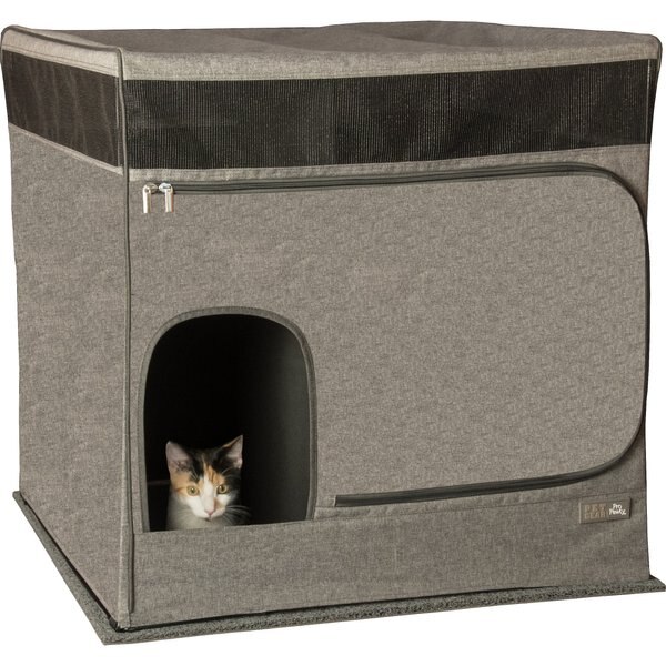 PET GEAR Pro Pawty Cat Litter Box Cover, Soft Charcoal