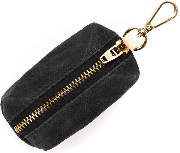 Leather Dog Poop Bag Holder Black 